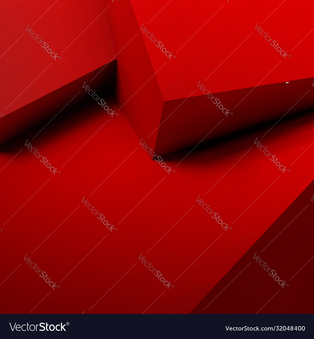 Abstract background with overlapping red cubes vector image Abstract background with overlapping red cubes