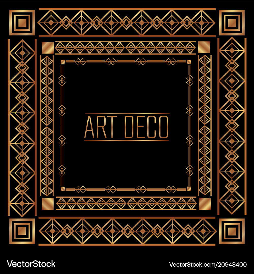 Art deco frames and borders Royalty Free Vector Image
