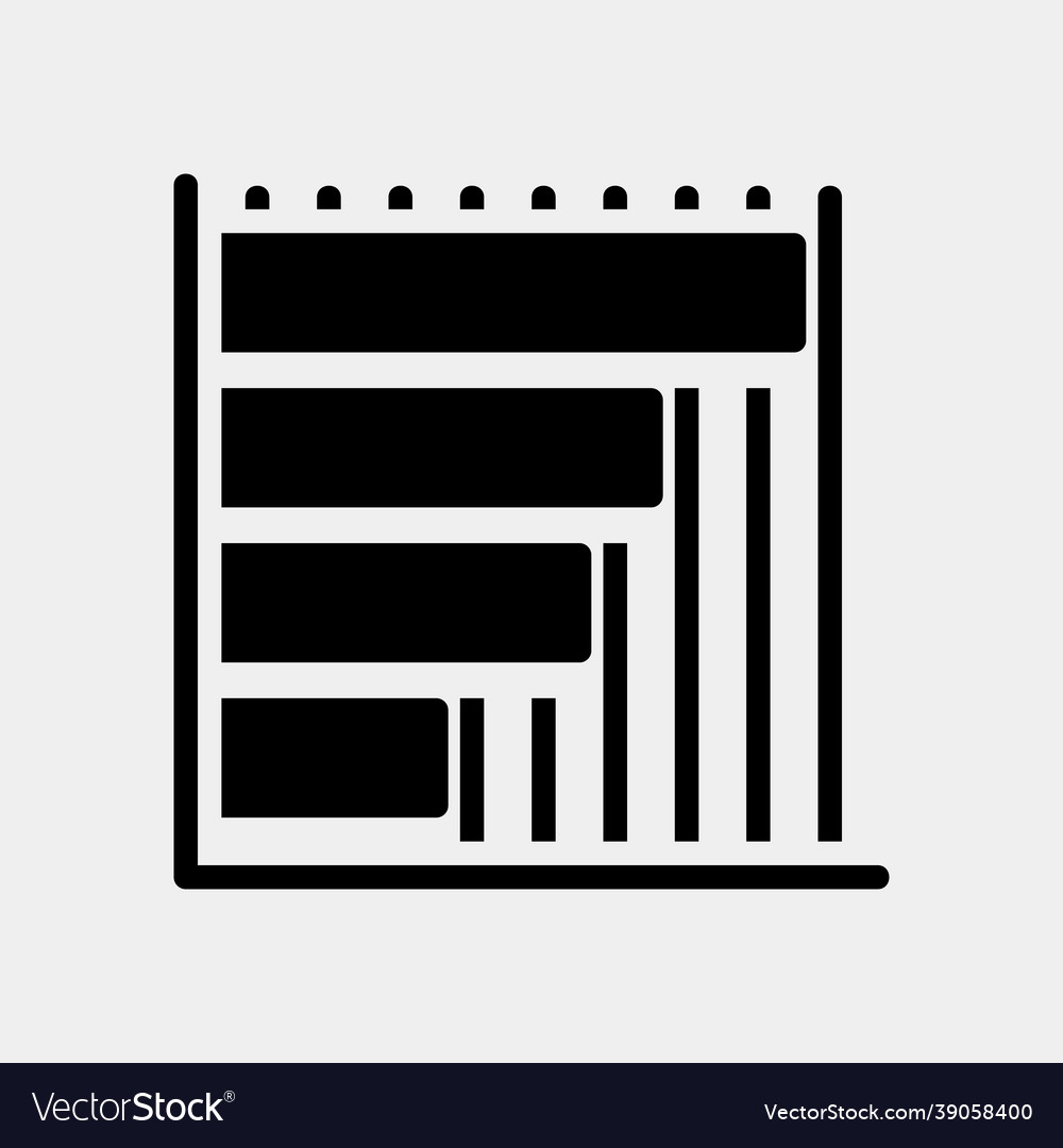 Bar chart icon in solid style for any projects vector image Bar chart icon in solid style for any projects