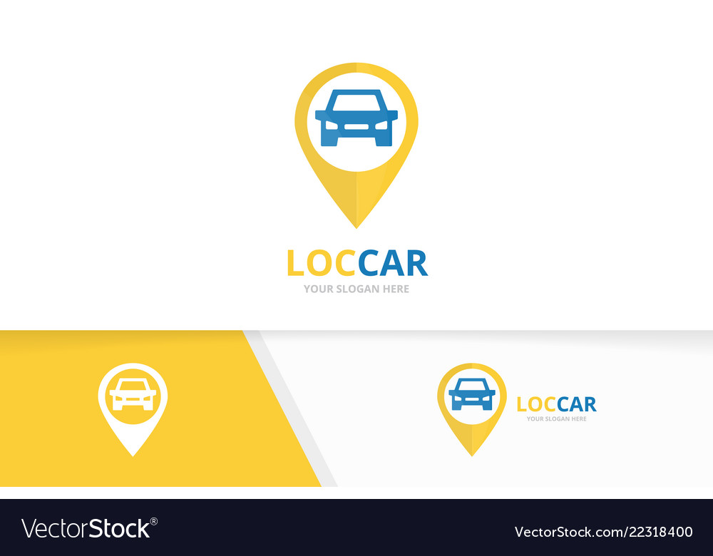 Car and map pointer logo combination