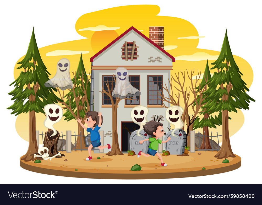 Children at the haunted house