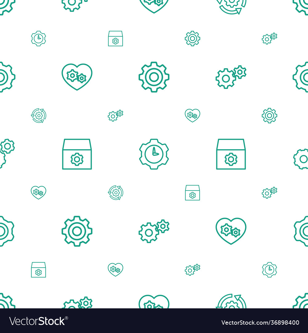 Cog icons pattern seamless white background