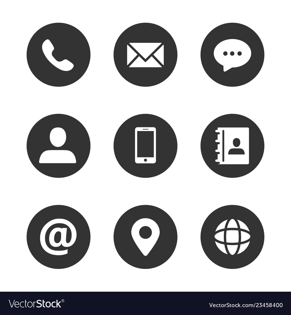 Contact Icon Set Royalty Free Vector Image VectorStock