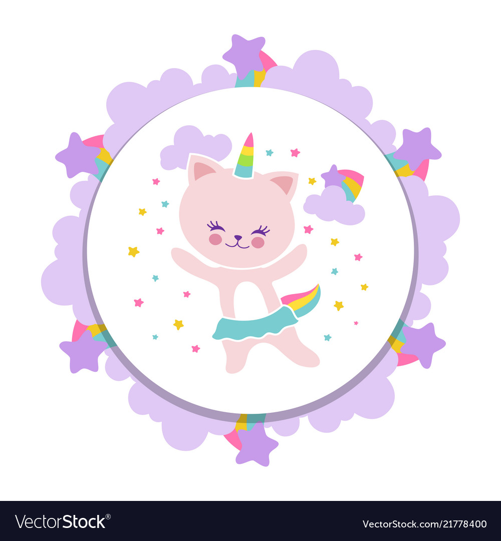 Cute happy cat banner design cartoon kitten with Vector Image