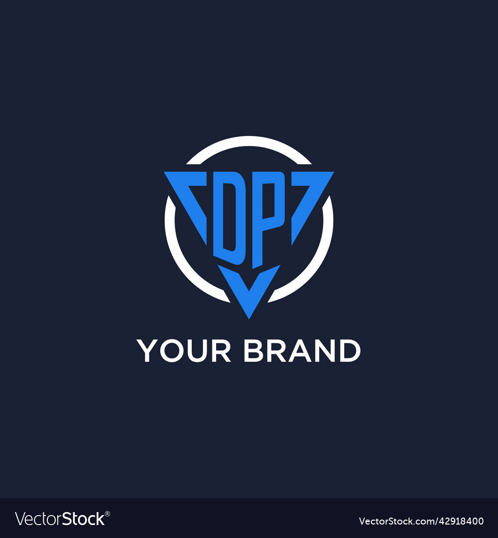 Dp monogram logo with triangle shape and circle Vector Image Dp monogram logo with triangle shape and circle