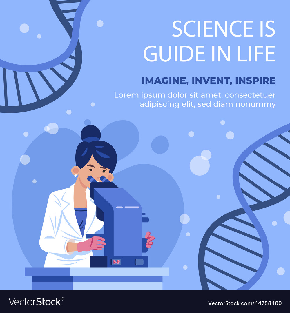 Flat science posts set