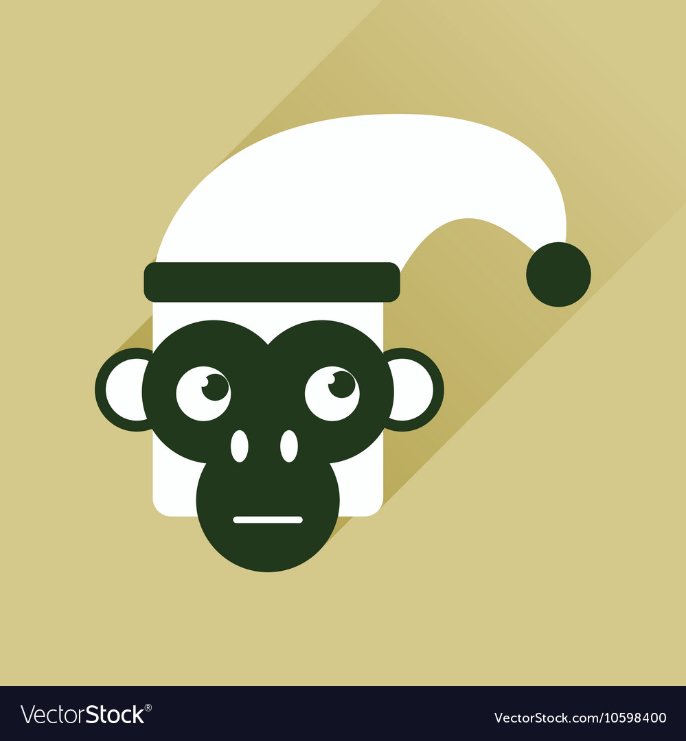 Flat web icon with long shadow monkey