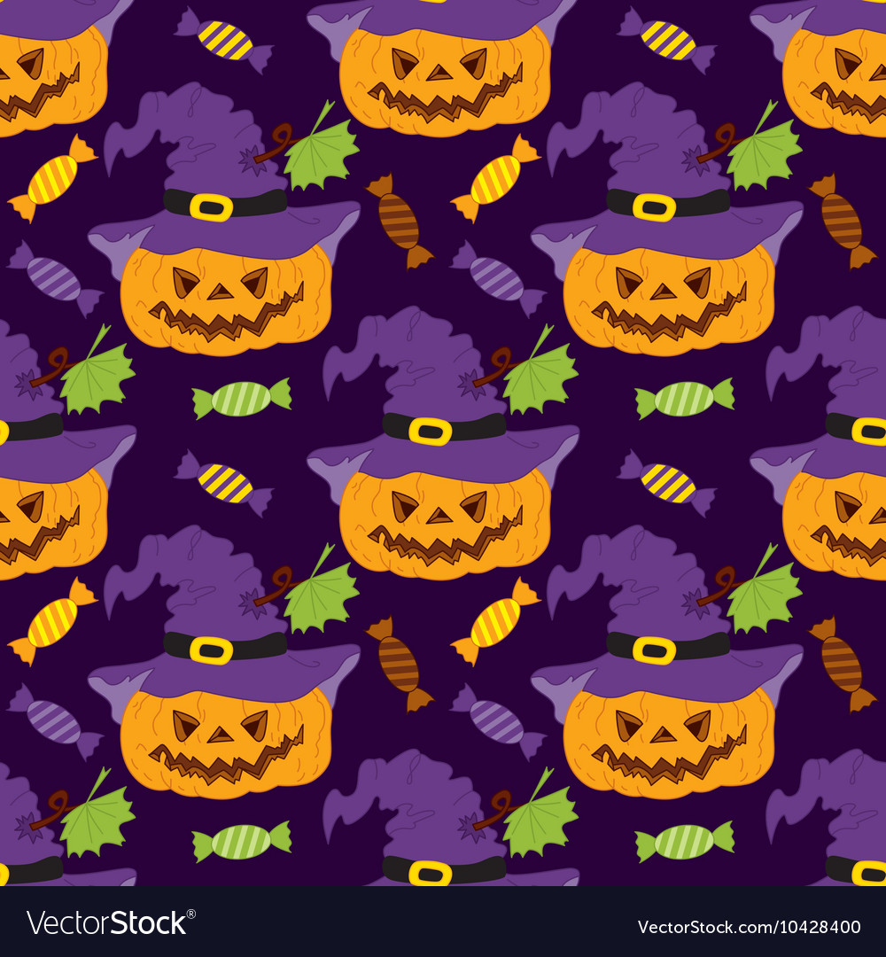 Halloween pumpkin seamless pattern