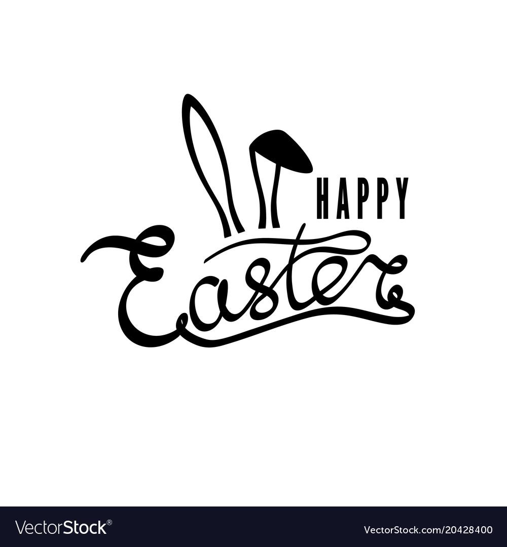 Hand drawn inscription happy easter Royalty Free Vector