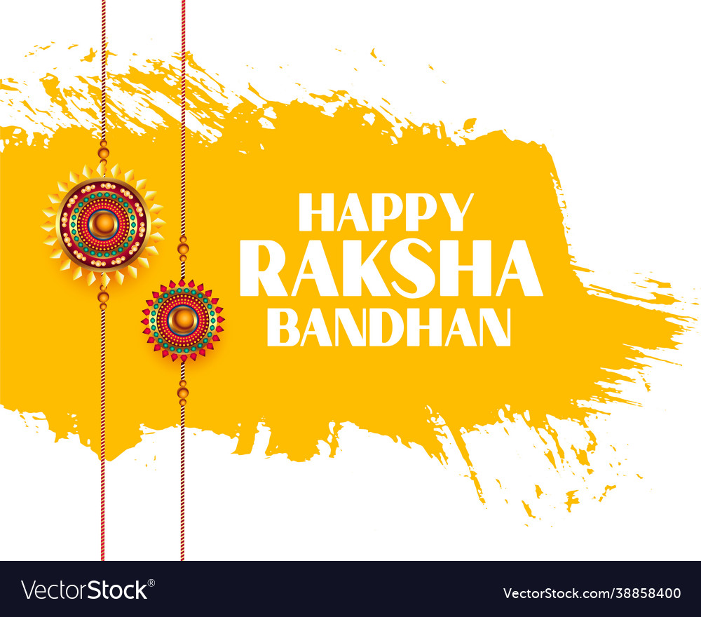 Happy raksha bandhan wishes greeting card design Vector Image