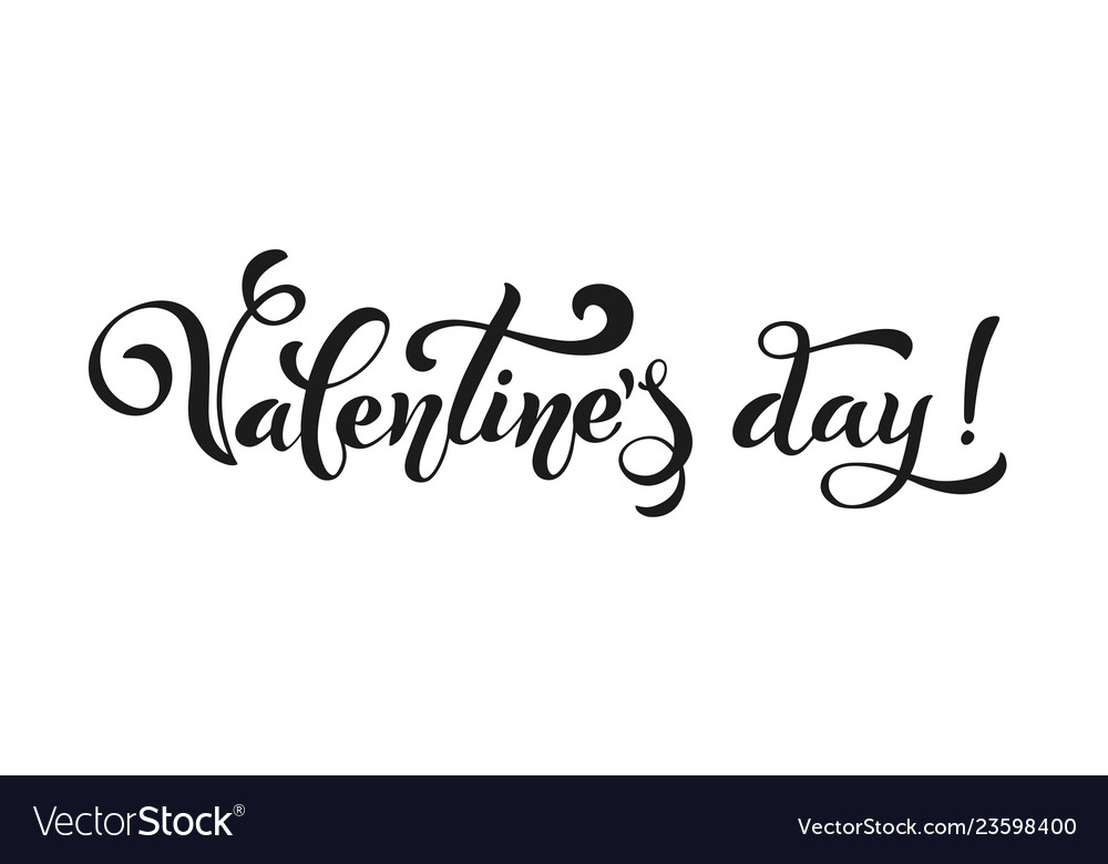 Happy valentines day retro vintage style brush Vector Image