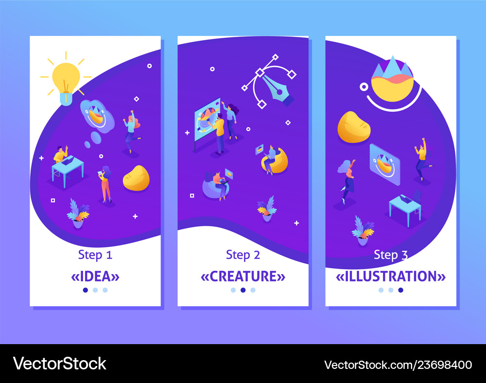 Isometric application creative studio Royalty Free Vector