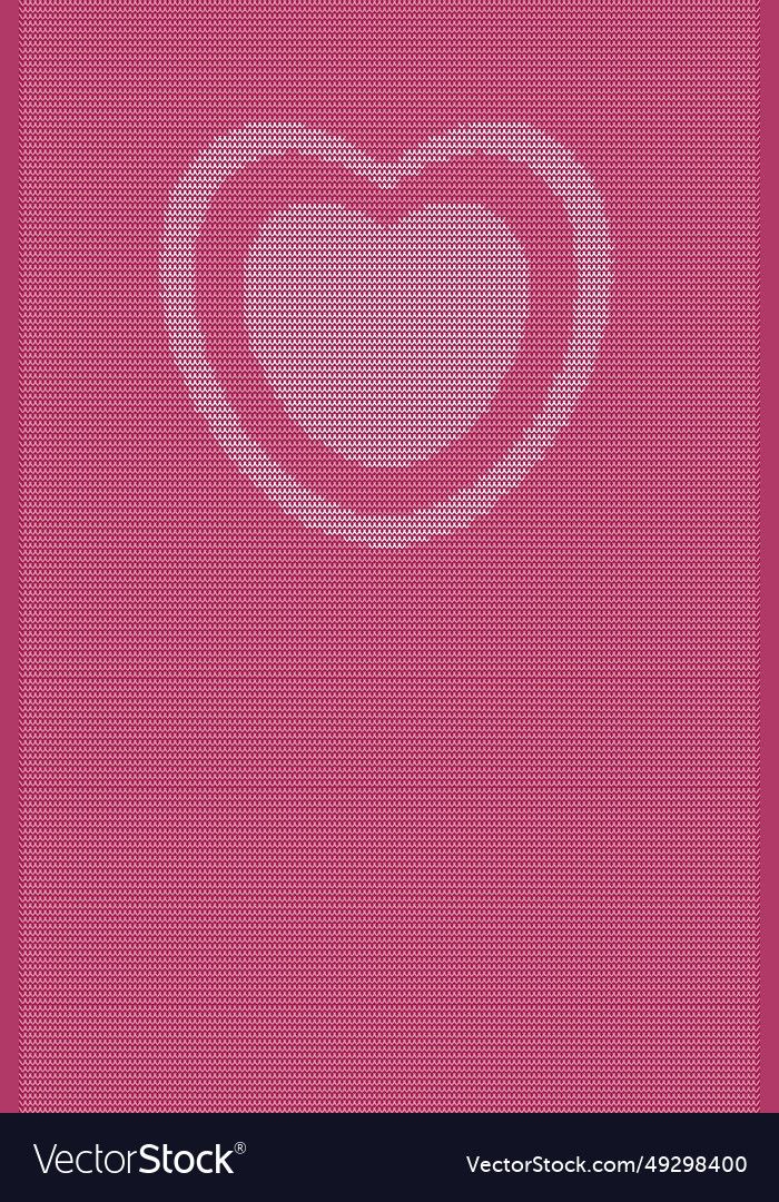 Knitted heart pink background warm love