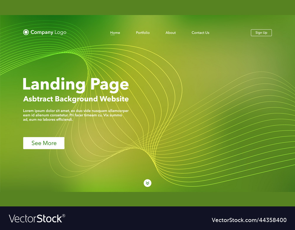 Landing page abstract background website template vector image Landing page abstract background website template