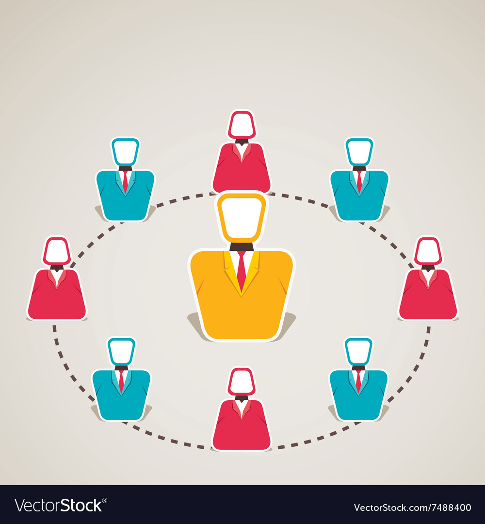 Leader with his team concept Royalty Free Vector Image