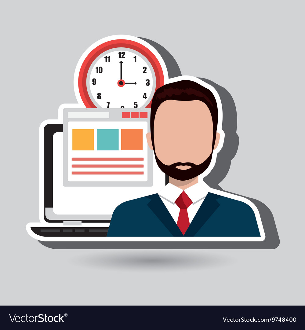 Man with papers isolated icon design