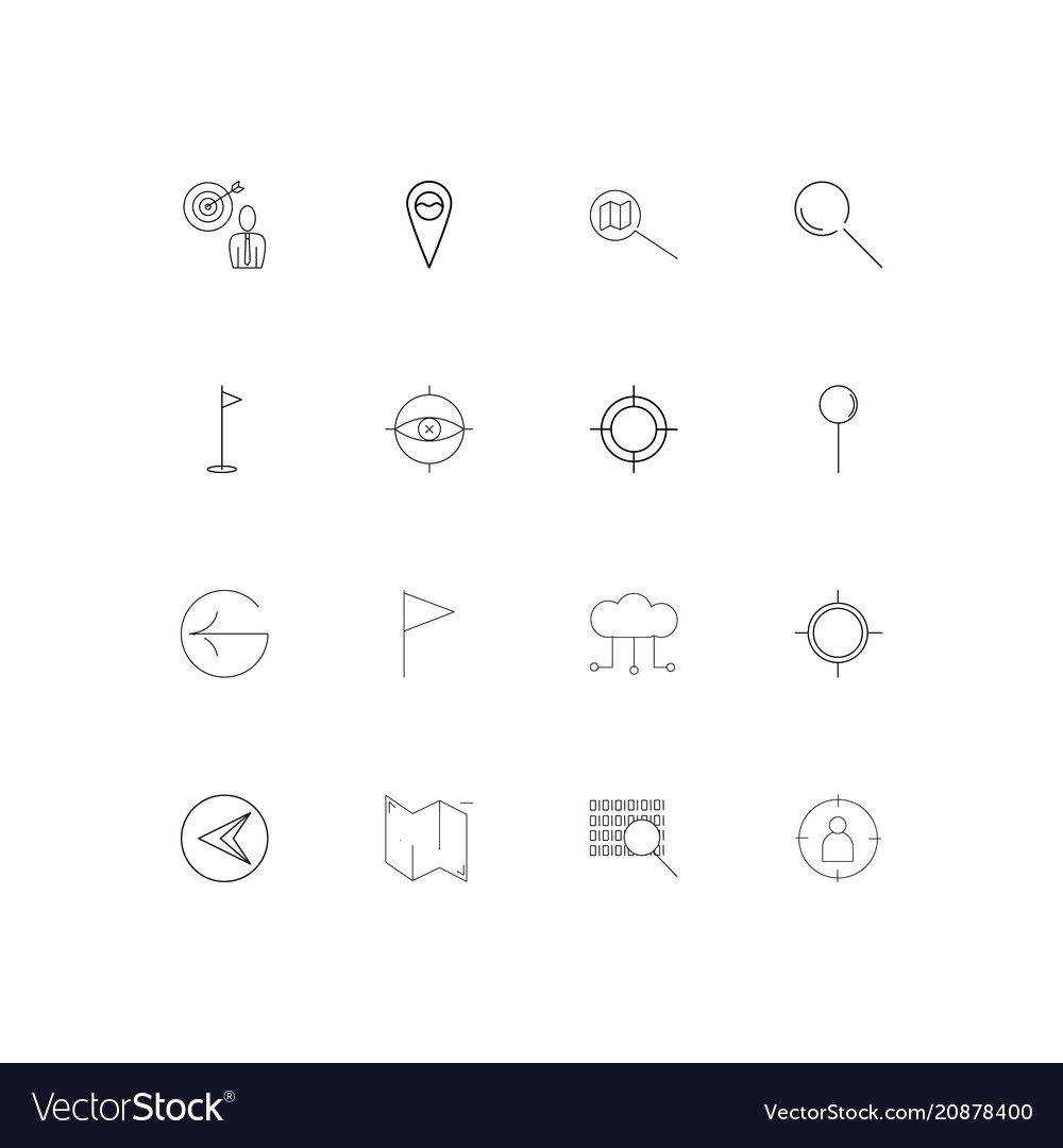 Maps and navigation linear thin icons set