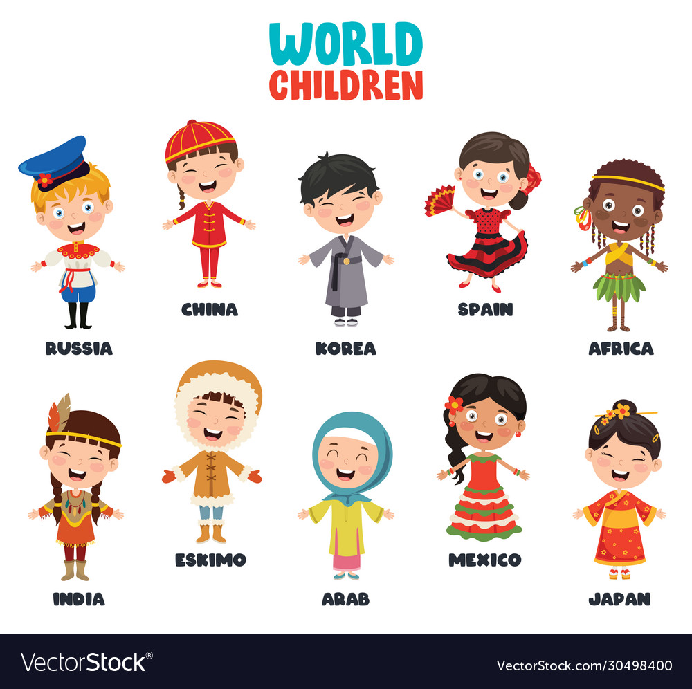 Multicultural characters Royalty Free Vector Image