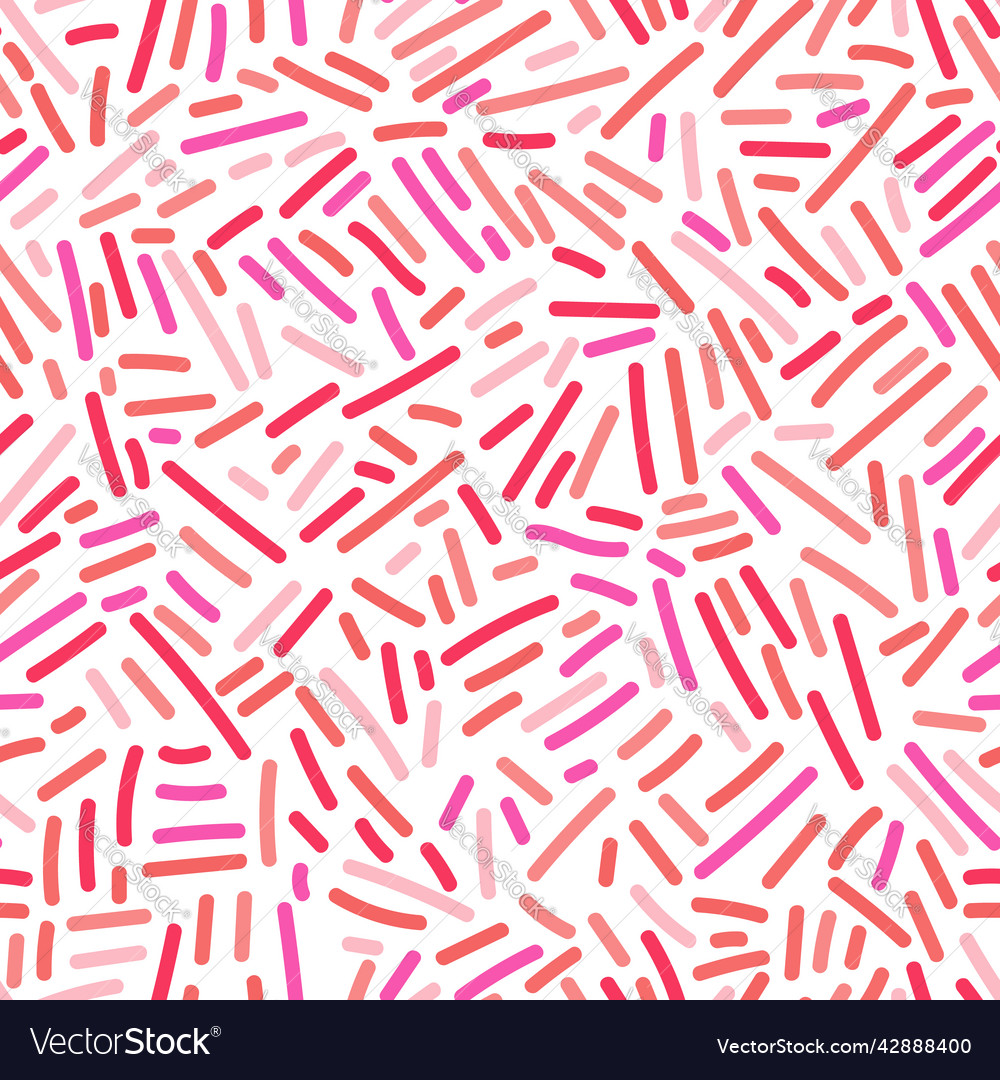 Pink lines seamless pattern in doodle style hand Vector Image