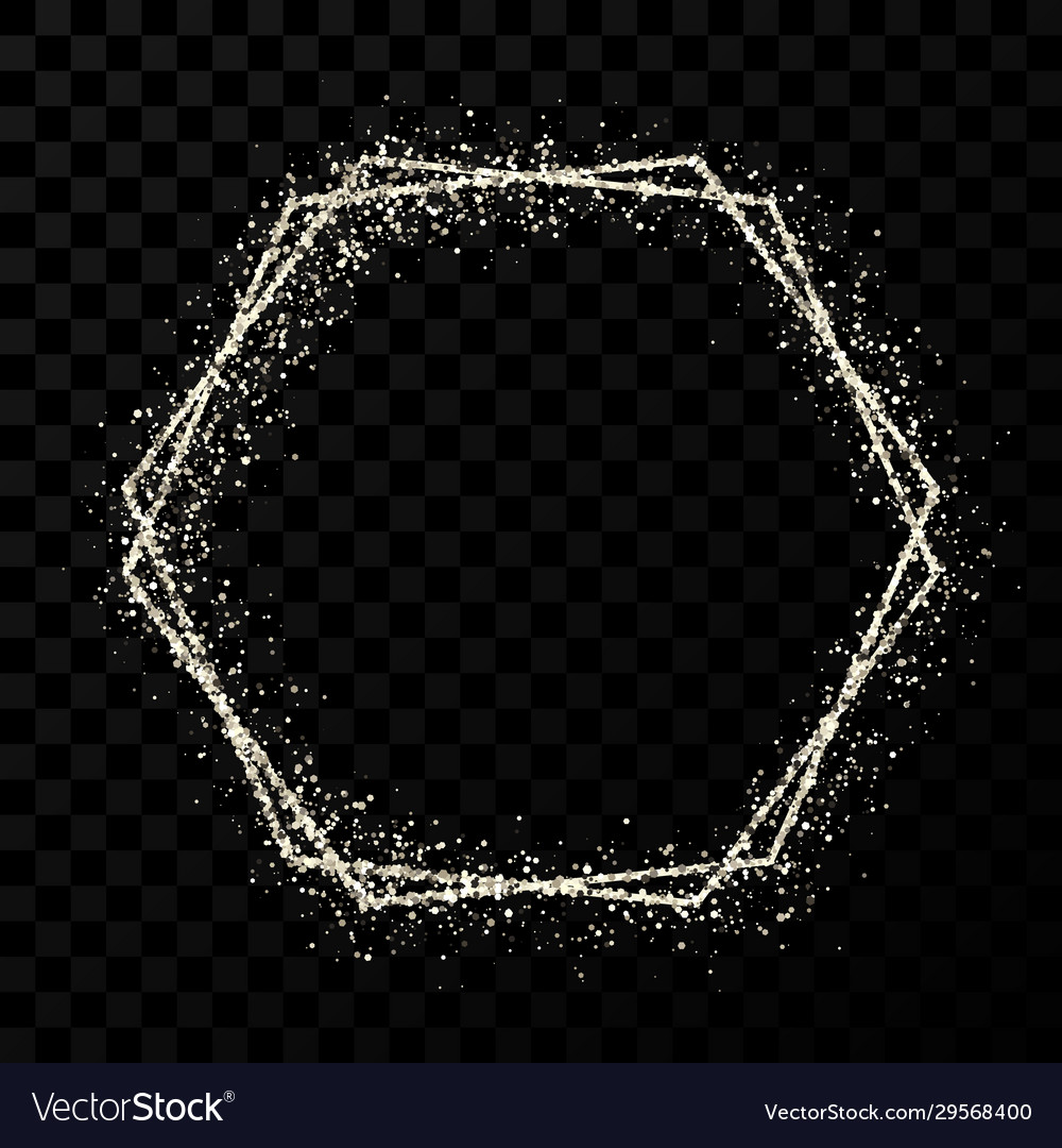 Silver shiny double hexagon frame with effects