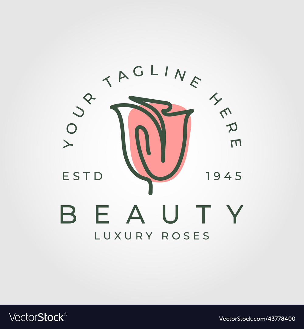 Simple rose flower icon logo design