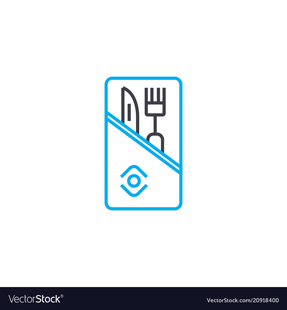 Table set linear icon concept line