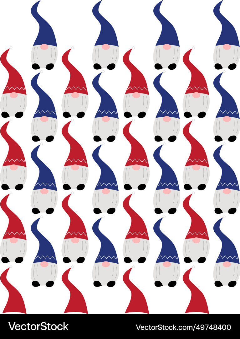 Vintage christmas dwarfs pattern texture Vector Image