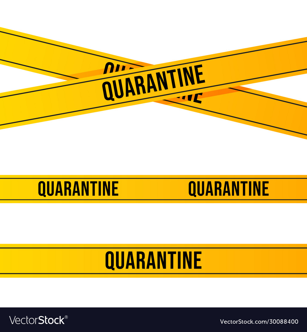 Yellow quarantine tape isolated on white