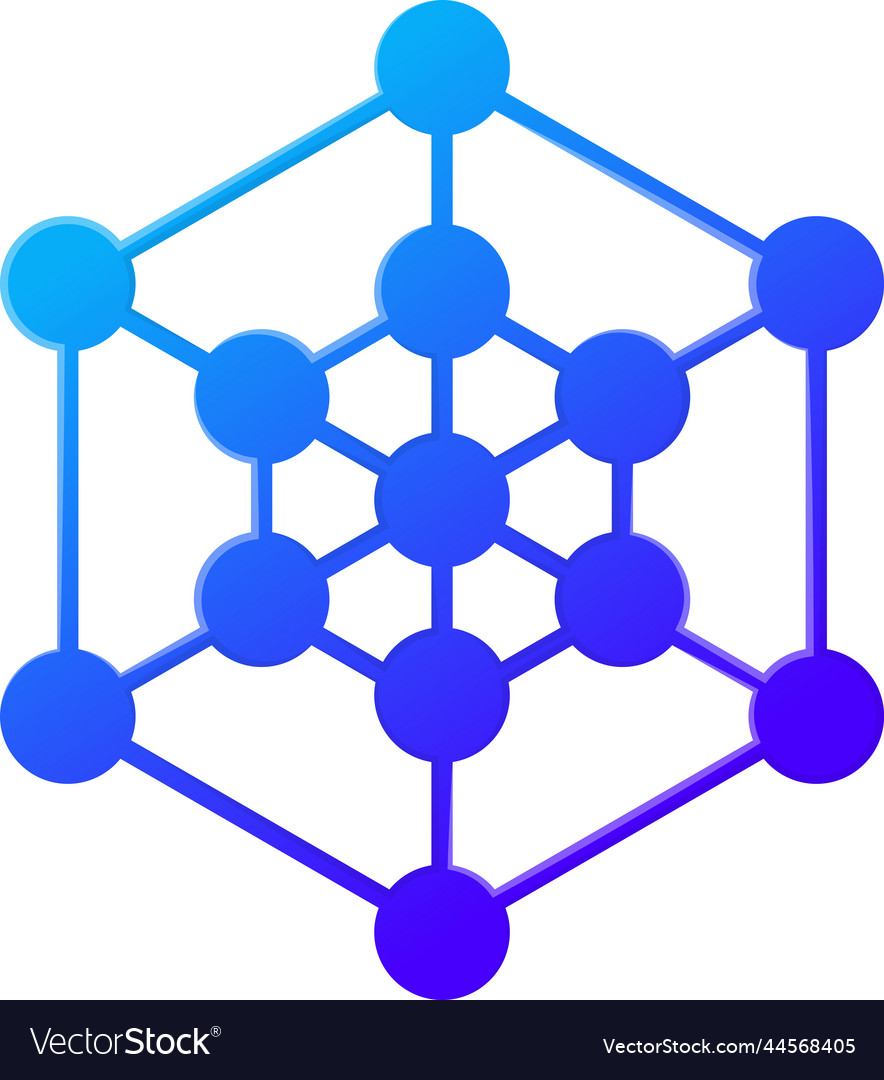 Abstract hexagon logo and connection in trendy Vector Image