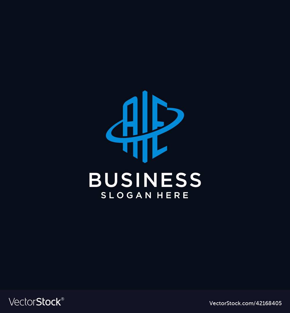 Ae initial monogram logo with hexagonal shape