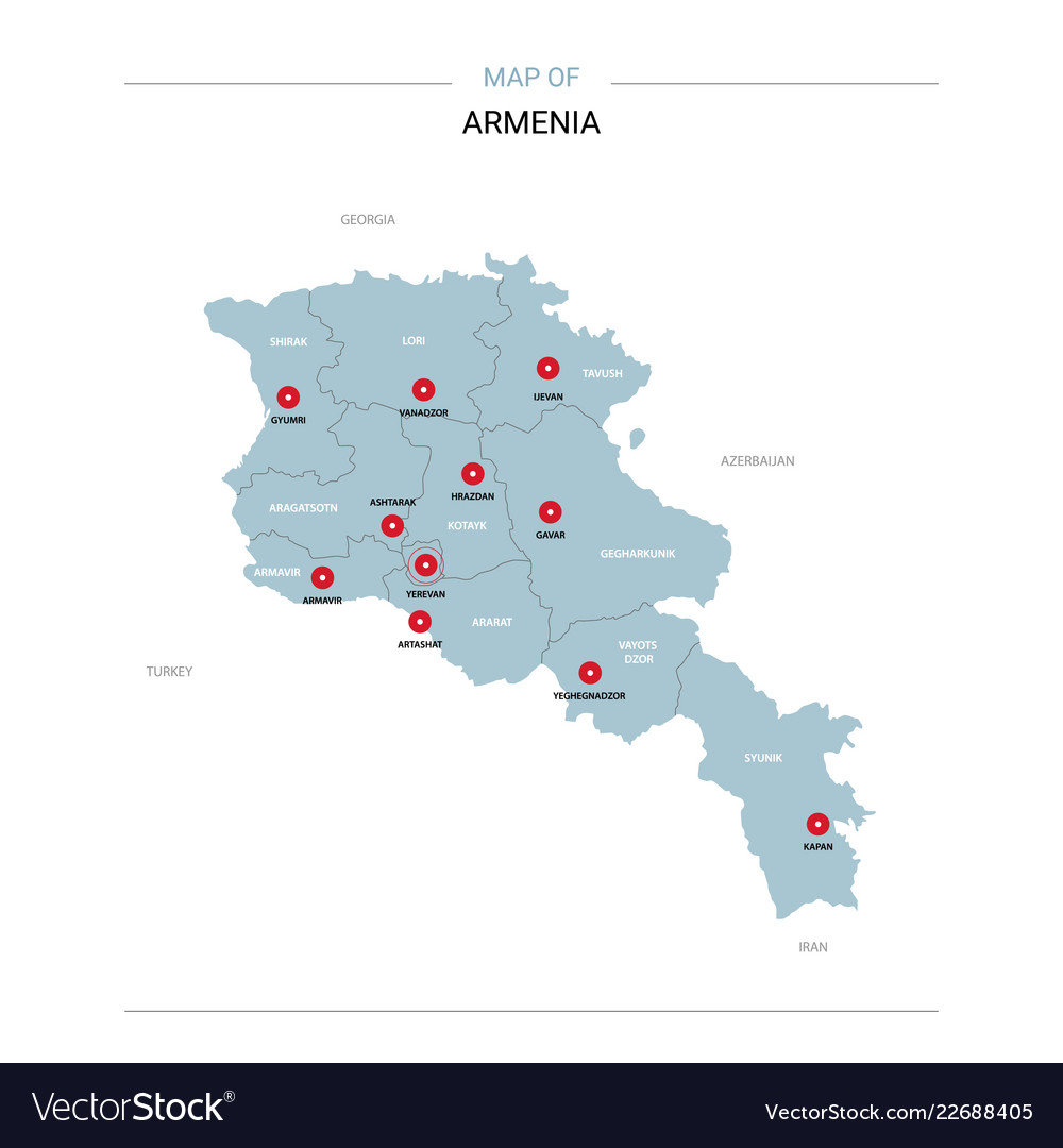 Armenia map Royalty Free Vector Image - VectorStock