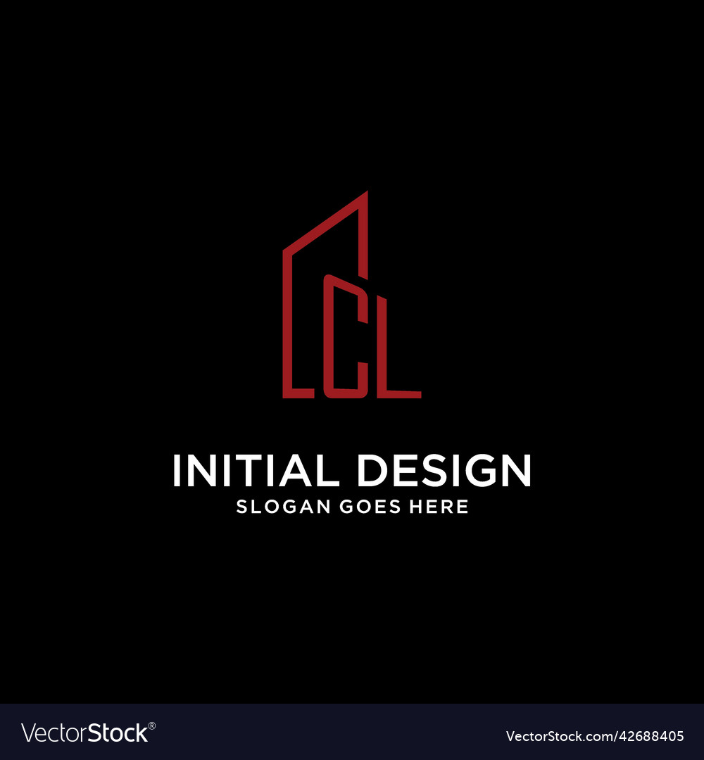 Cl initial monogram with building logo design