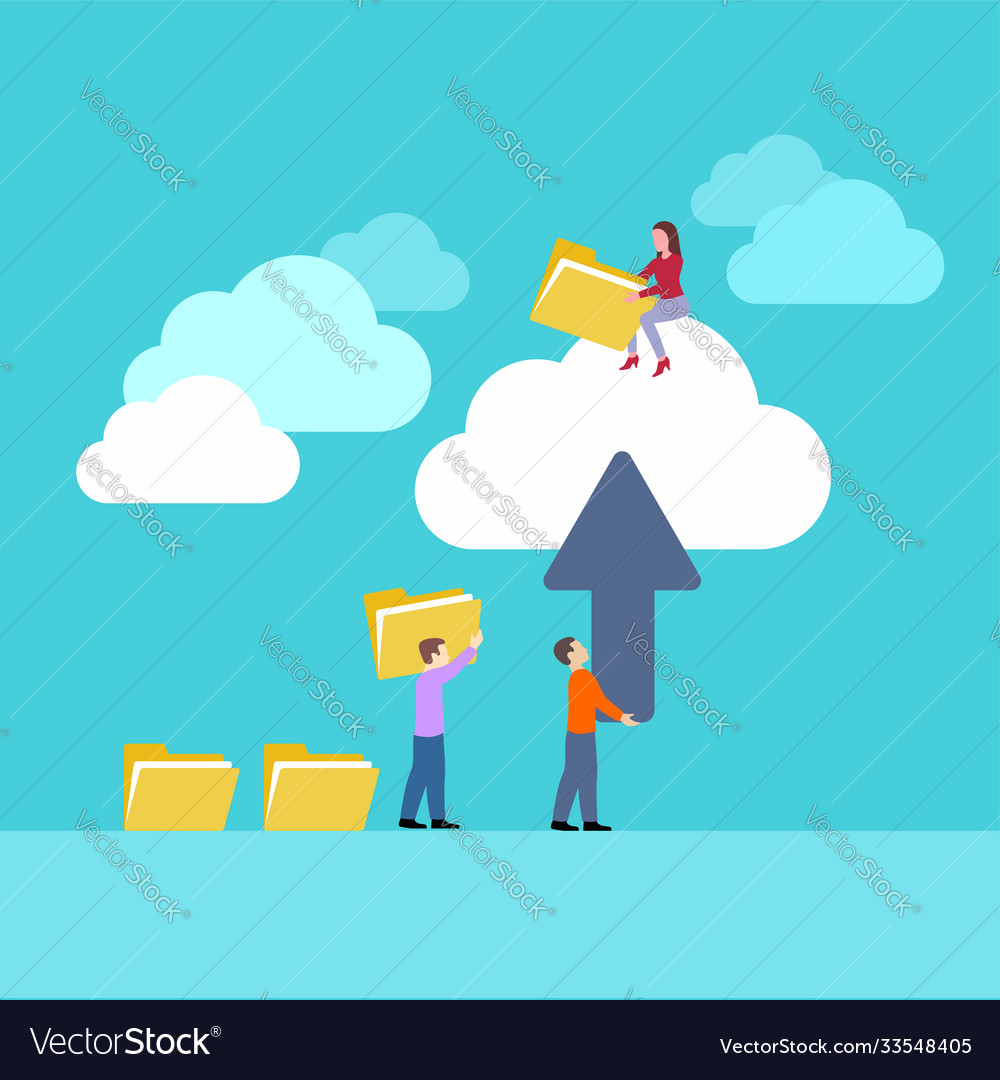 Cloud uploading people with content and files
