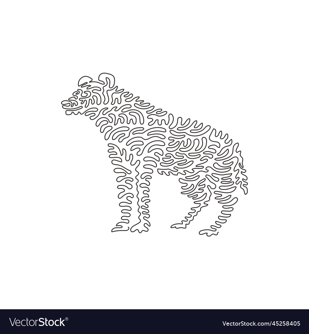Continuous curve one line drawing of creepy vector image Continuous curve one line drawing of creepy