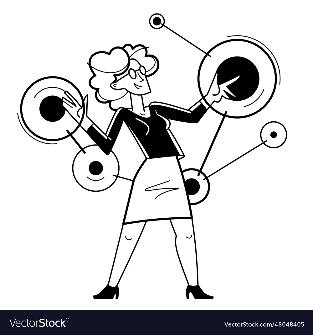Creative worker doing some job and creating Vector Image Creative worker doing some job and creating