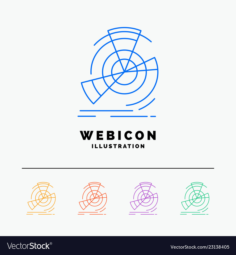 Data diagram performance point reference 5 color vector image Data diagram performance point reference 5 color