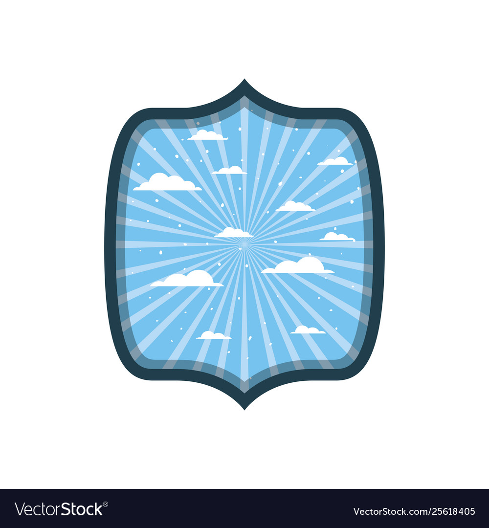 Elegant frame with clouds background icon Vector Image Elegant frame with clouds background icon