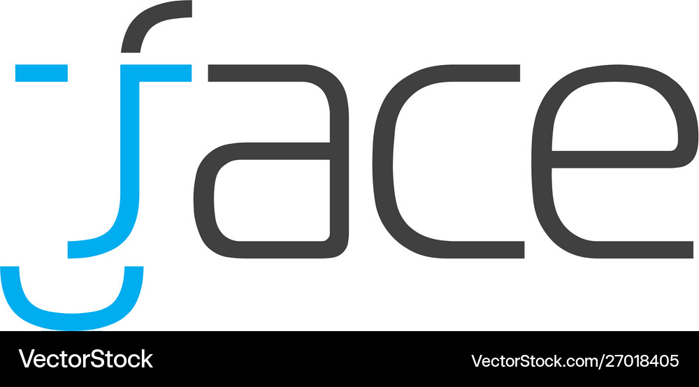 Face word play typographic logo icon Royalty Free Vector