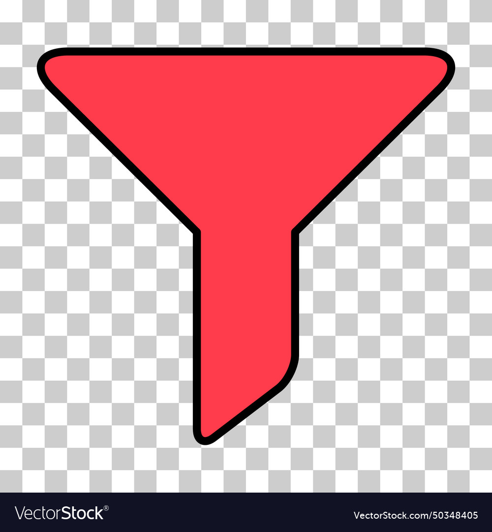 Filter button web shape icon flat filtering vector image Filter button web shape icon flat filtering