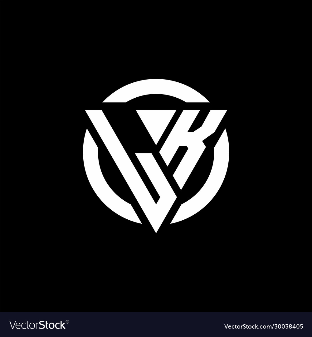 Lk logo with triangle shape and circle rounded