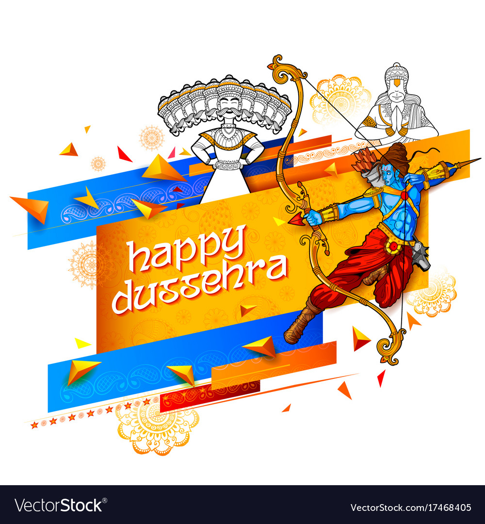 Lord rama and ten headed ravana for happy dussehra