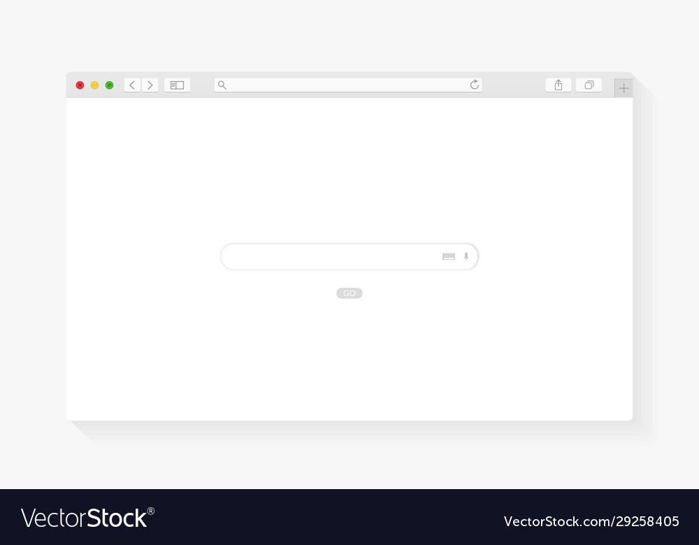 Modern browser window design isolated vector image Modern browser window design isolated
