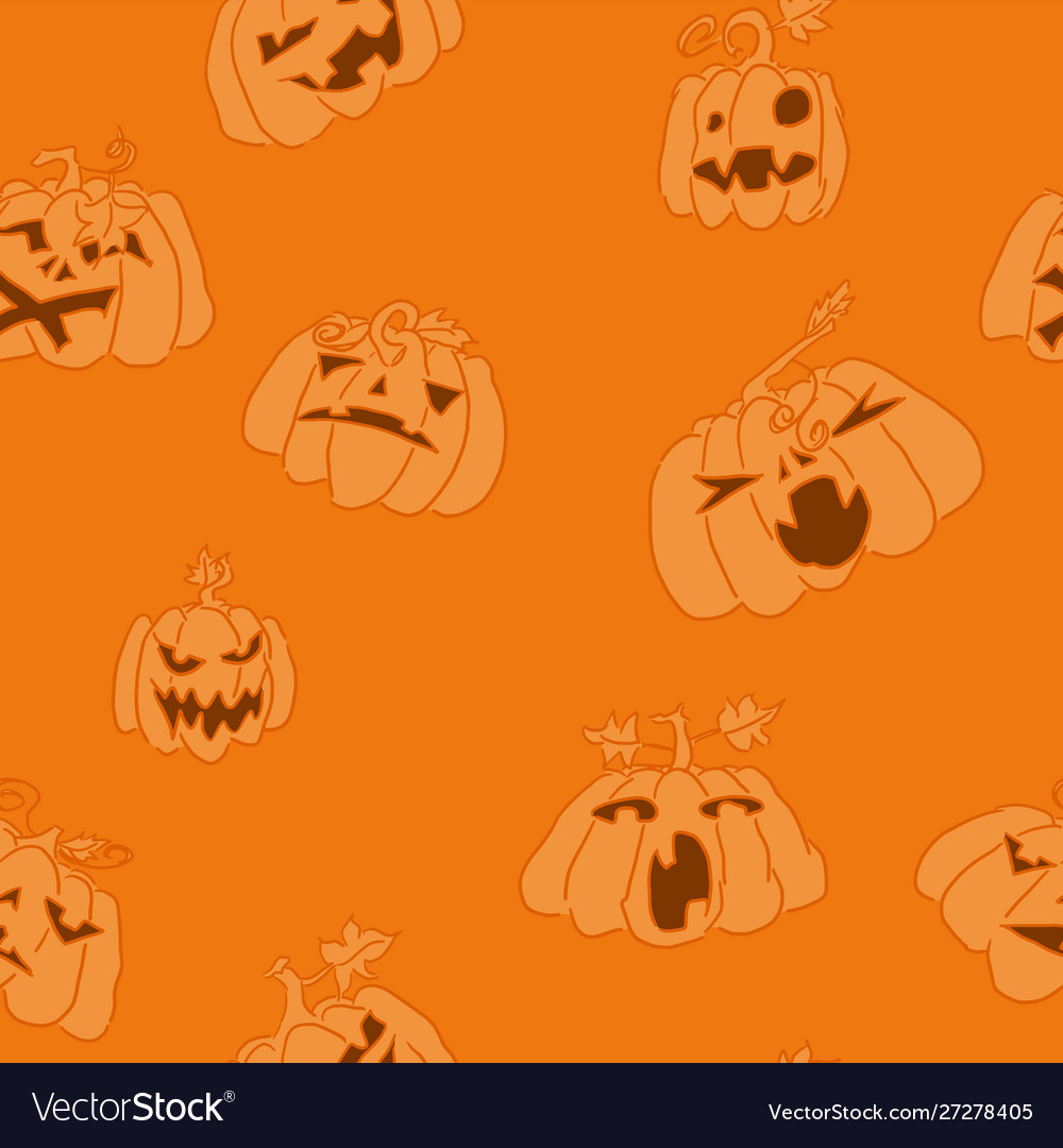 Pumpkins art pattern orange background halloween vector image Pumpkins art pattern orange background halloween
