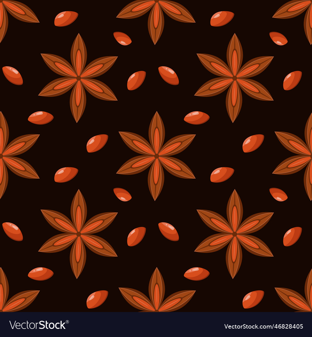 Seamless pattern with anise