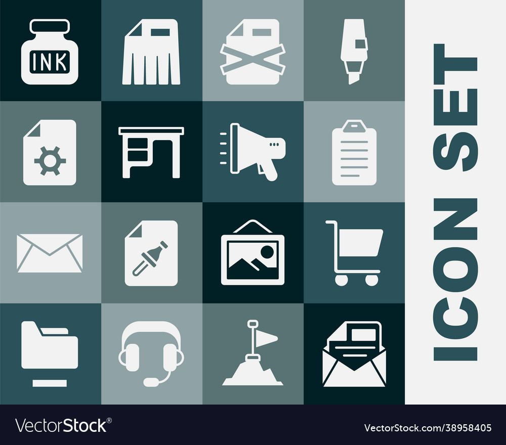 Set mail and e-mail shopping cart to do list Vector Image Set mail and e-mail shopping cart to do list