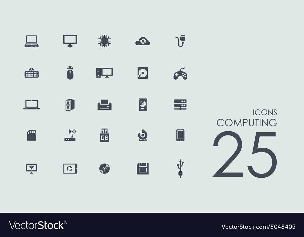 Set of computing icons