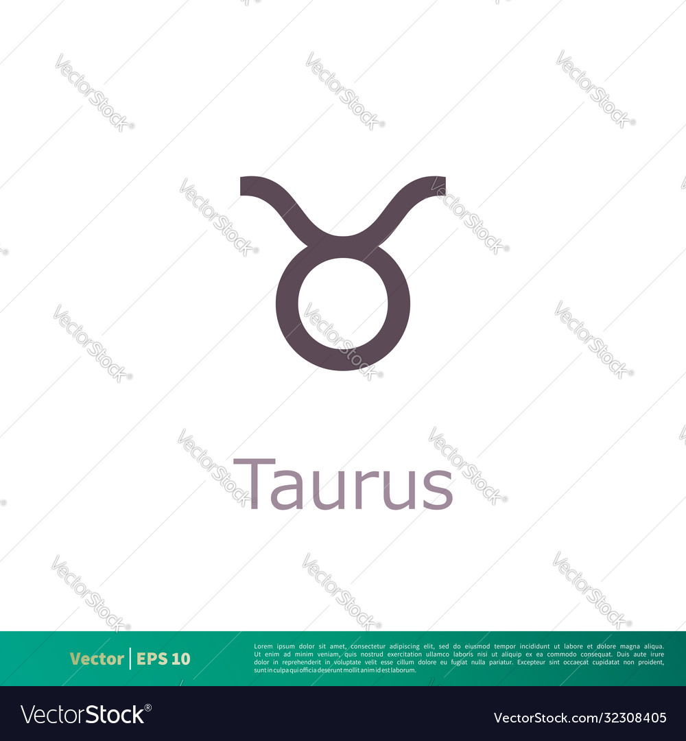 Taurus - zodiac sign icon logo template design Vector Image