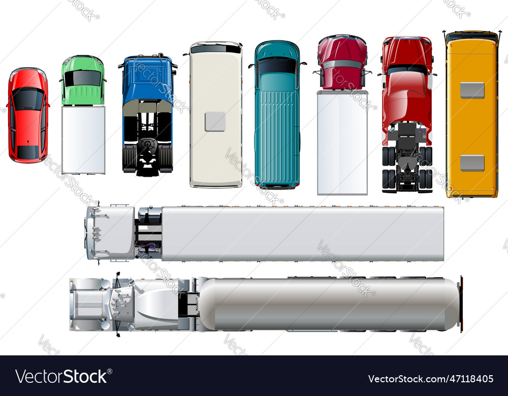 Transport top view isolated realistic Royalty Free Vector