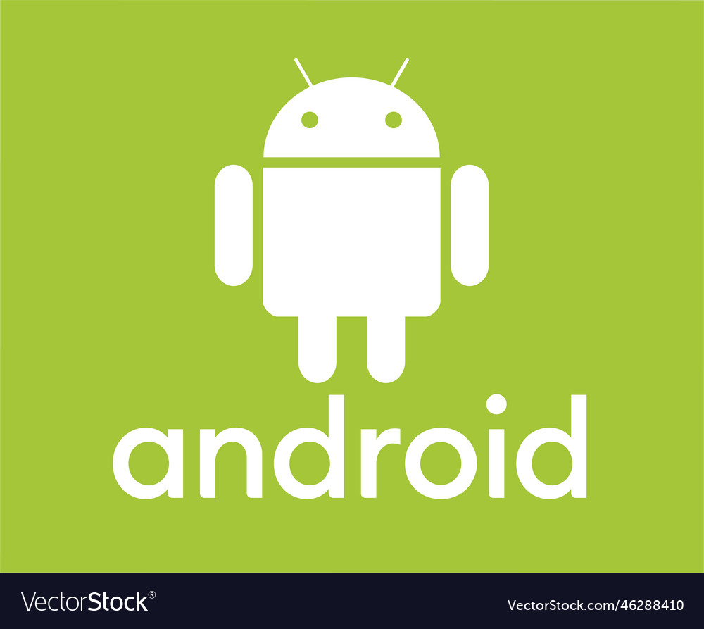 Android operating system logo symbol with name Vector Image Android operating system logo symbol with name
