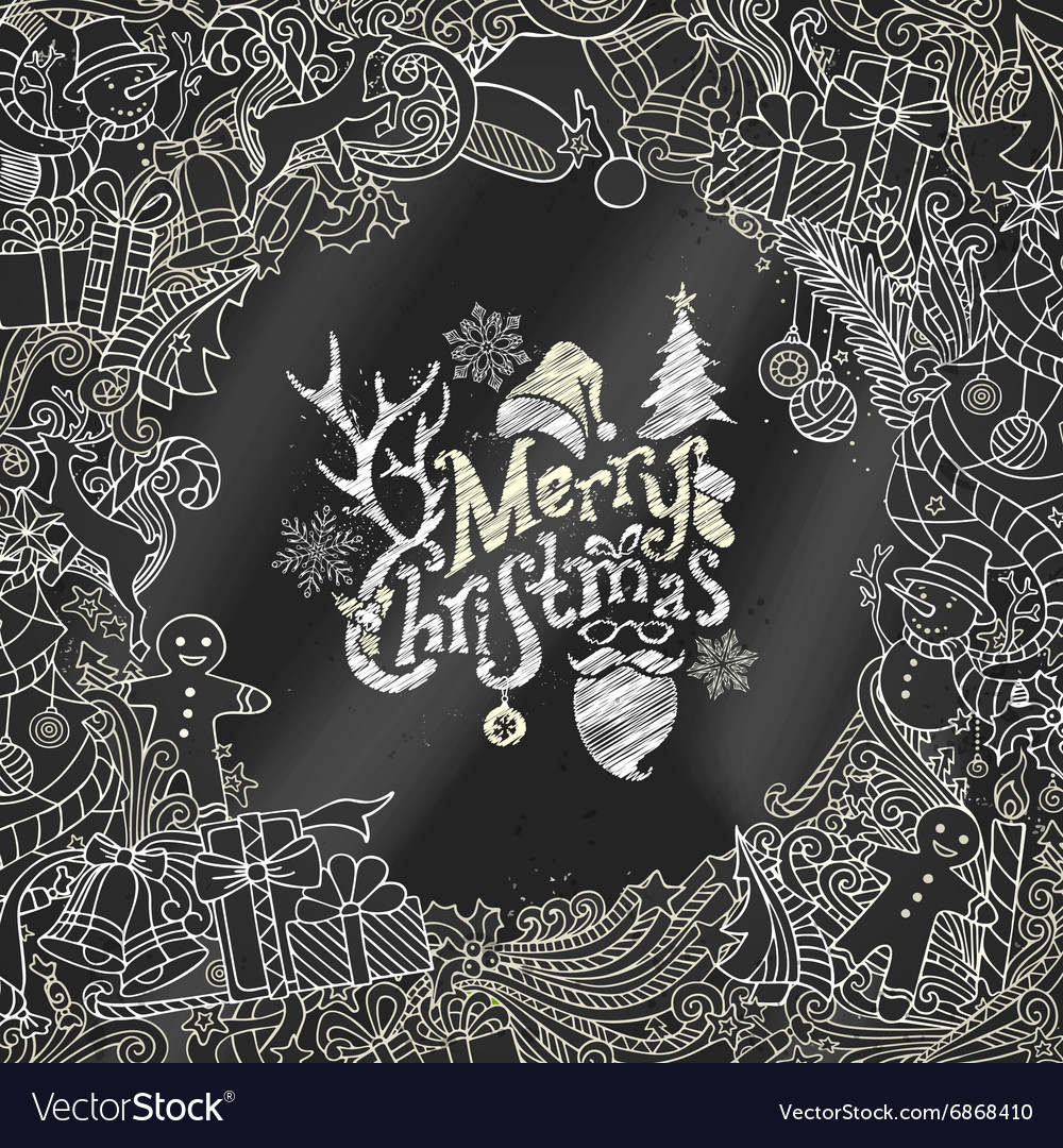 Chalk merry christmas background